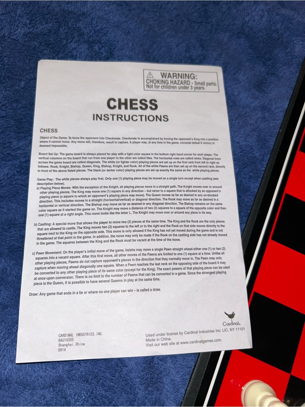 Chess Set By Cardinal Games, *Complete* In Original Box - Picture 3 of 9